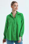 Kadın Yeşil Cepli Oversize Uzun Basic Poplin Gömlek Kadın Yeşil Cepli Oversize Uzun Basic Poplin Gömlek